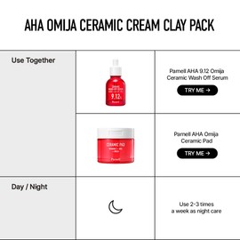 Parnell Parnell Aha Omija Ceramic Cream Clay Pack 100ml / 3.38 fl.oz. | pore clearing clay mask, korean skin care, korean beauty