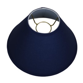 FenchelShades.com Lampshade 5" Top Diameter x 12" Bottom Diameter 8" Slant Height with Chimney Attachment USA Made (Linen Navy Blue)