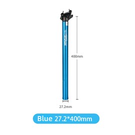 Trkimal Aluminium Alloy Bicycle Seat Post Shim 27.2 mm 30.9 mm 31.6 mm, 400 mm Adjustable Bicycle Seat Post for Mountain Bike Road Bike MTB BMX (Blue, 27.2 mm)