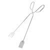 KOMBIUDA Camping Fireplace Tongs Heavy Duty Iron Fire Pit Tools