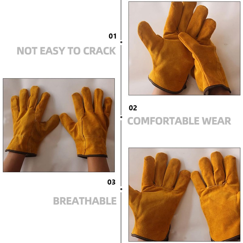 Operitacx 1 Pair Wear Resistant Welding Gloves Multipurpose Protective Gloves