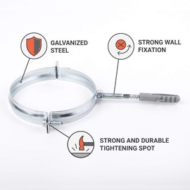 Pack of 4 Metal Pipe Brackets Clips Clamps for Pipes with a Diameter of 107-112mm (4)