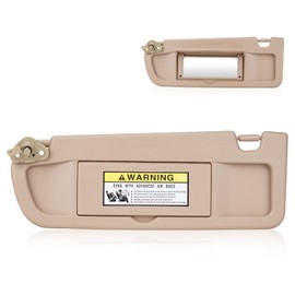 Left Driver side Sun Visor for Honda Civic 2006 2007 2008 2009 2010 2011 EX LX Sedan SI Coupe, Replace for 83280-SNA-A01ZA, Beige Left side Sun Visor