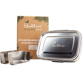 Sattvii® Premium Edelstahl Lunchbox | Auslaufsicher | Spülmaschinenfest | Nachhaltige Kinder-Brotdose mit Fächern | 780 ml | BPA-frei