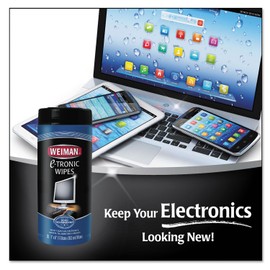 Weiman 93 E-tronic Wipes, 5 x 7, 30/Canister