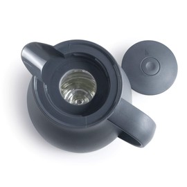 LACOR 62563 Thermos Flask, BPA-Free, Double-Walled, with Glass Layer Inside, Matte, Grey, 1.00 L, Polypropylene Glass, 1 Litre