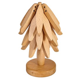 Eedoeccs Trivet Wood Coaster Japanese Style Storage Holder Pack of 3