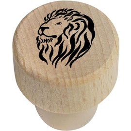 19mm 'Lion Head' Wooden Bottle Stopper/Cork (BS00003362)