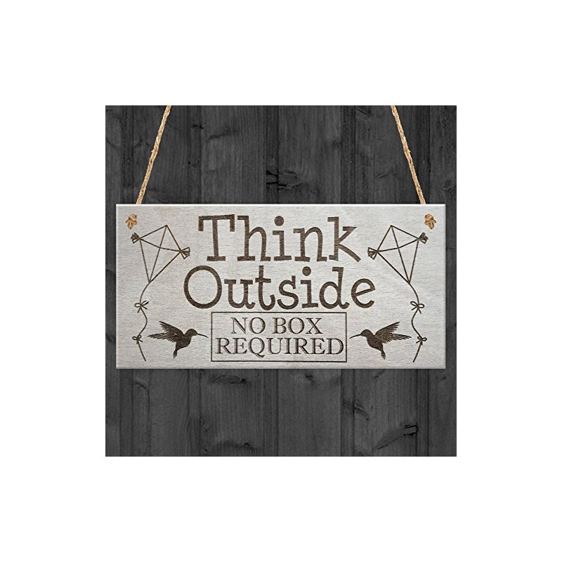 RED OCEAN Think Outside No Box Inspiration Motivation Gift Hanging
