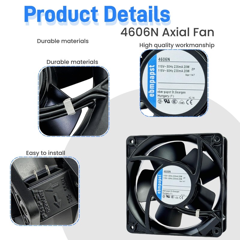 for ebmpapst 4606N All Metal High Temperature Resistant Axial Cooling