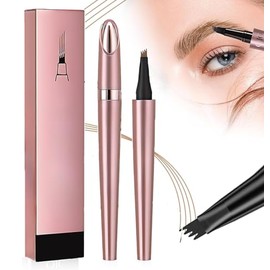 Lápiz de Cejas 2024 Nuevo, Microcuchilla, Impermeable 3D, Preciso de 4 Puntas, Trazo Fino Natural de Larga Duración