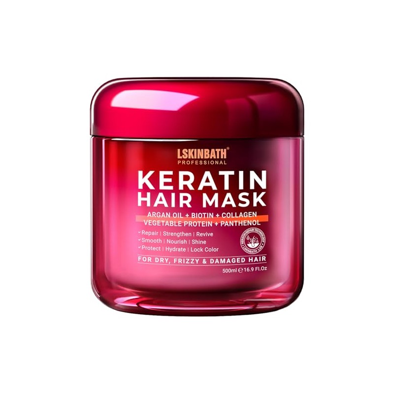 LSKINBATH Professional Keratin Hair Mask, 16.9 Fl Oz, with Argan