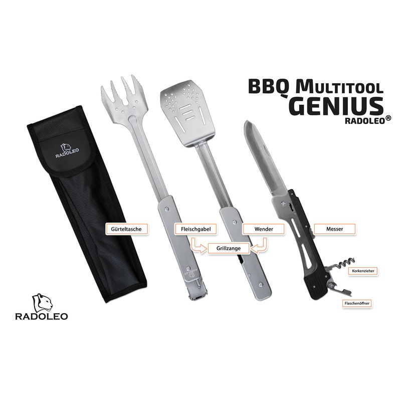 RADOLEO® Barbecue Multi Tool | Barbecue Cutlery | 6 Barbecue
