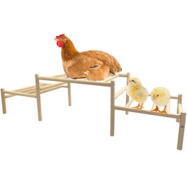 Hamiledyi Climbable Chicken Roosting Perch for Coop - Natural Wood Poultry Perch with Exercise & Playground Design, Durable Climbing Perch for Hens to Play and Stay Healthy