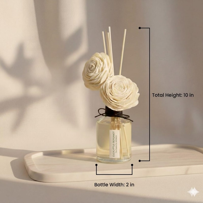 Aronica Twin Sola Diffuser 160ml_Eucalyptus and Bergamot Essential Oil Flower