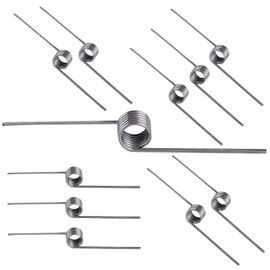 Qrity 10pcs 304 Stainless Steel Small Torsion Spring, Straight Torsion Spring, 0.7mm Wire Diameter, 4mm OD, 6 Laps, 180° Deflection