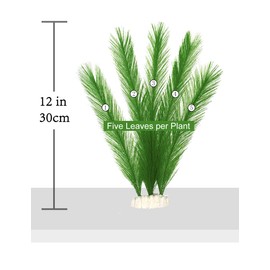 BEGONDIS Aquarium Decorations 5Pcs Fish Tank Artificial Green Water Plants Made of Silk Fabrics Plastic