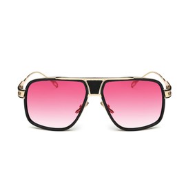 Gobiger Aviator Sunglasses for Men Retro Fashion Goggle Alloy Frame shades (Gold&gradients Pink)