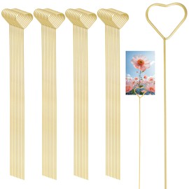 loghohu 40 supporti per foto a forma di cuore dorato, in metallo, 30 cm, per decorazione da tavolo, matrimonio, composizioni floreali, decorazione per torte