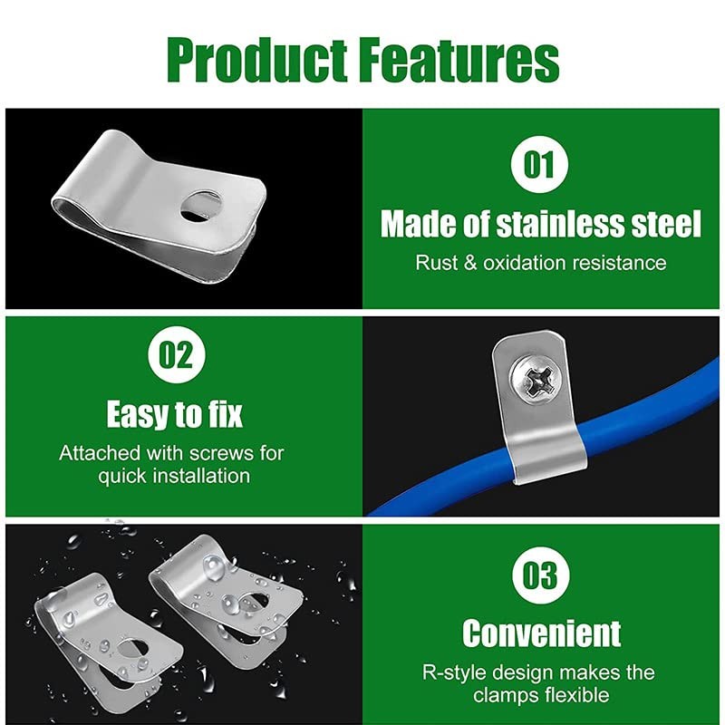 100PCS Stainless Steel Iron Wire Mesh Clips for Gabion Baskets,