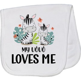 inktastic Zebra My Vovo Loves Me Baby Burp Cloth White 41b9c