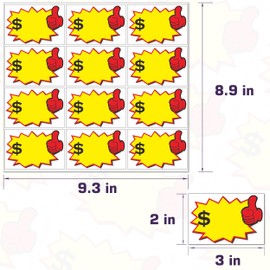 312 Pack Garage Sale Price Stickers, 2x3 Inches Yard Sale Price Tags Stickers with Space to Write Pricing for Retail, Flea Market, Annual Community Sales