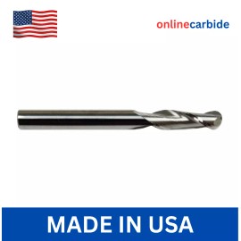ONLINECARBIDE 3/8" 2 FLUTE BALL NOSE CARBIDE END MILL