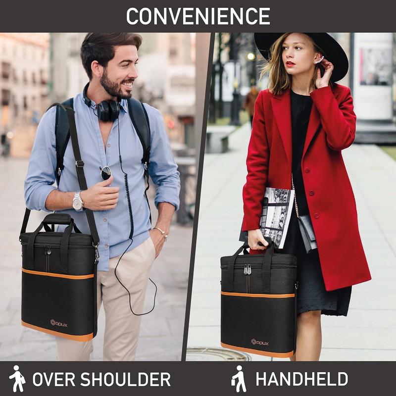 opux 3 Bottle Wine Carrier Tote, Insulated Leakproof Wine Cooler