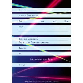 EDITION COLIBRI 10 Laser Day Invitations: Birthday Invitations for Children, Girls/Boys, Set of 10, Laser Day Invitation Cards for Children's Birthday, Lightsabers (11140)