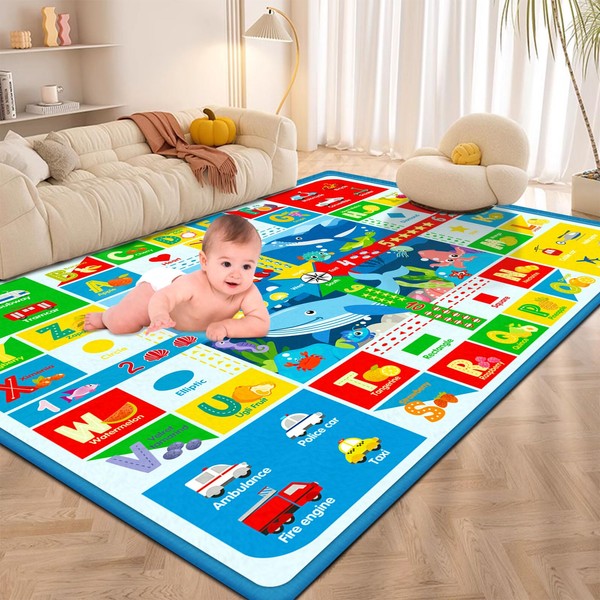 44" x 59" Foldable Non Slip Tummy Time Mat &