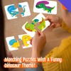 48 Dinosaur Puzzle with Error Correction, Self-Correcting Puzzle Matching Game,