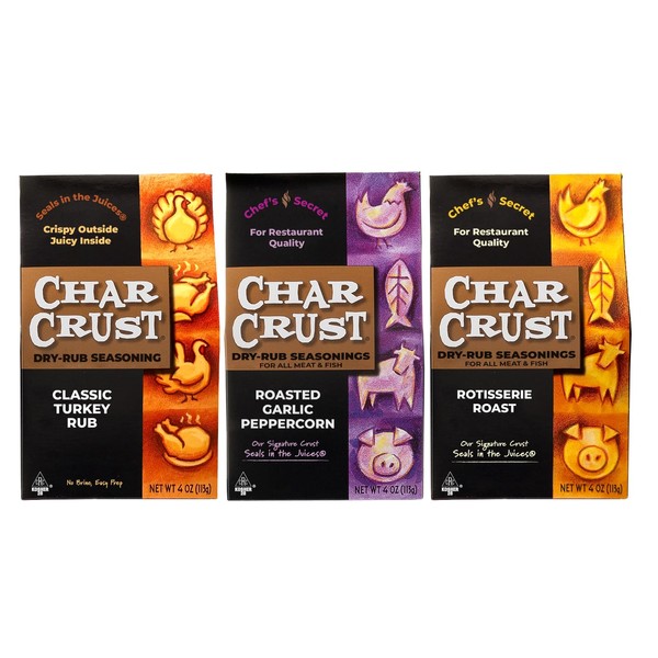 Char Crust Dry-Rub Seasoning, Popular Assortment, 4 Ounce (Pack of