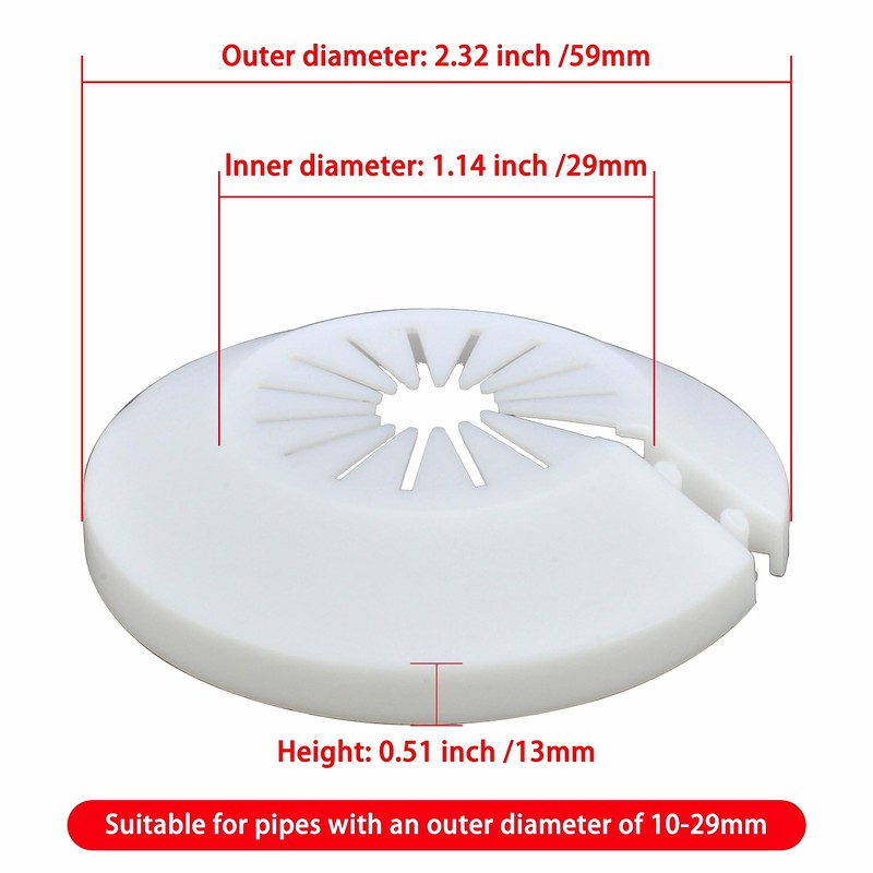 INDPROD Flange Pipe Cover Decoration, Fit 0.39"to 1.14" Outer Diameter