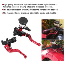 1 Pair 22 mm 7/8 Inch Clutch Levers Aluminium Handlebar Brake Lever Universal Motorcycle CNC Hydraulic Clutch Brake for Dirt Pit Bike Motorcycle Maintenance Red