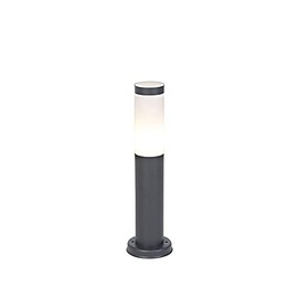 QAZQA Modern Outdoor Pole Rox 45cm Dark Grey Polyester,Stainless steel Cylinder,Oblong / Suitable for LED E27 Max. 1 x 60 Watt