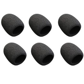 6 Pcs Microphone Mic Covers Foam Handled Mic Windscreen- Black Sponge Foam Microphone Windscreen Cover, for most Microphone
