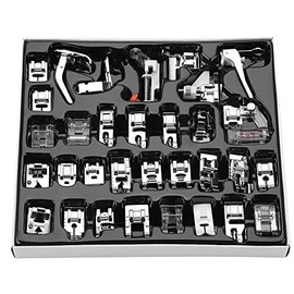 Ejoyous prensatelas, 32 piezas máquina de coser prensatelas conjunto de accesorios, kit de costura profesional prensatelas para coser en casa