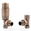 Hot Flow Antique Copper Cascade Angled Modern TRV Thermostatic Radiator