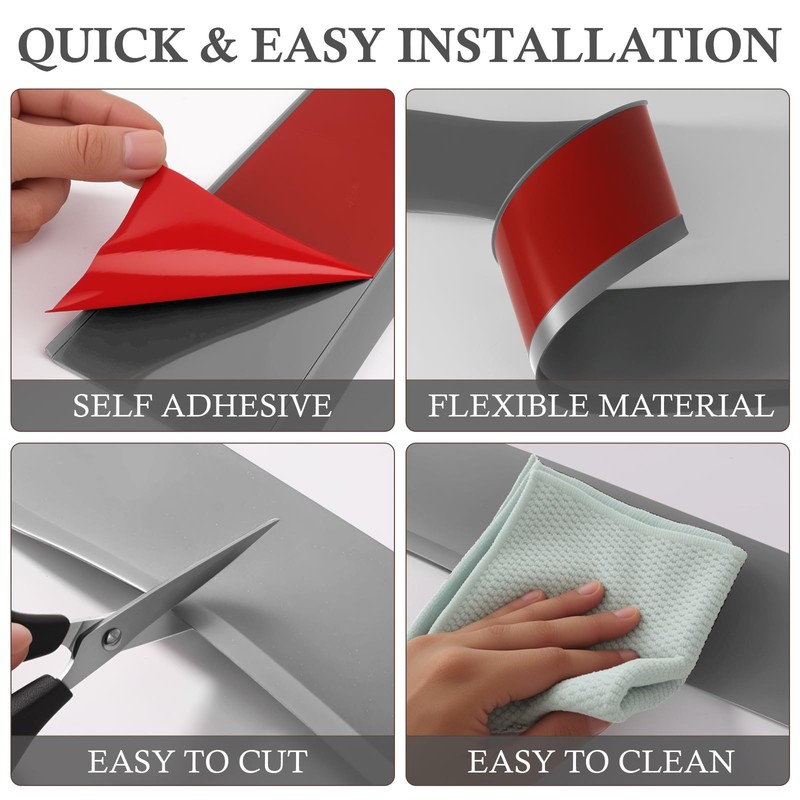 POPAKAN Flexible Baseboard Molding Trim 4" x 20 ft, Self-Adhesive