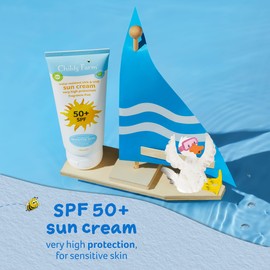 Childs Farm Kids and Baby Sun Cream SPF 50plus Water Resistant UVA and UVB Very High Protection Suitable for Dry, Sensitive and Eczema-prone Skin 100ml