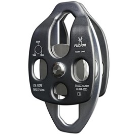 Zipline Double Pulleys 36KN(8091LBS) Climbing Sheave with Swing Plate CE UIAA Certified Tree Work Zip Line Rock Climbing Rigging and Arborist Gear