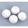 100 abalorio redondas de acrílico blancas de 16 mm de