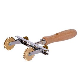 Adjustable pasta cutter, 2 flute-edged brass blades, Cod. 20OT