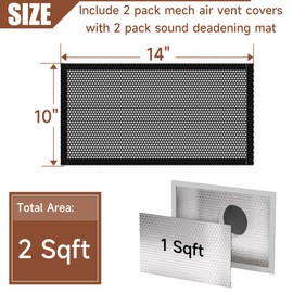 BJADE'S Sound Deadening Kit for Vent,Soundproofing Mats and Vent Covers for Reducing Noise and Dampening Vibration of HVAC Vent & Duct,Including 2 Pcs Sound Deadening Mat and 10"× 14" Vent Covers