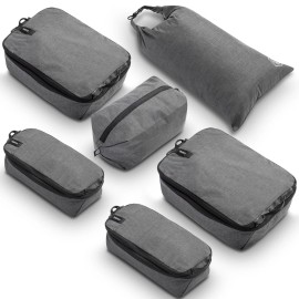 TRIPPED Travel Gear Compression Packing Cubes for Travel by TRIPPED – 6-Piece Premium Set with La...