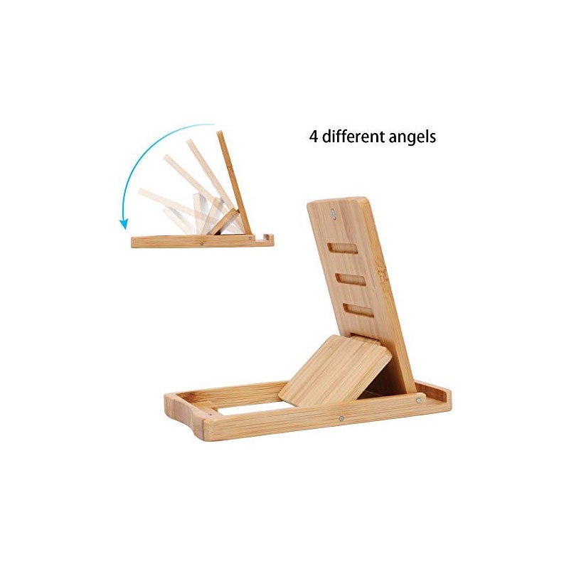 iCozzier Mini Bamboo Portable Adjustable Tablet Phone Stand Multi-angle Foldable