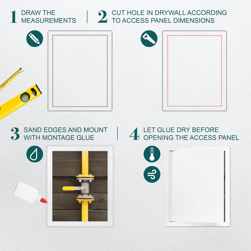 ECOPRO VENT 8" x 10" White Plastic Access Panel. Service