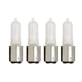 Satco S1982/04 T4 Halogen Light Bulb, BA15d Base, 50 Watts, Frosted, 4-Pack