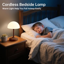 Dawnwake Mushroom Lamp Table Lamp for Bedroom,Desk Cordless Shower Lamps Waterproof,Outdoor Rechargeable Battery Operated Touch Bedside Lamps for Night Stands, 5000mAh LED Night Light for Living Room