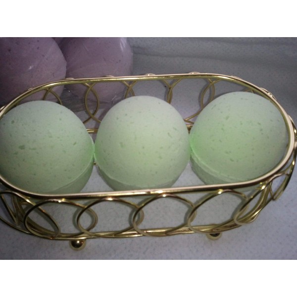 Spa Pure CUCUMBERMELON Bath Bombs: 3 Luxury XL Bath Bomb Fizzies, Natural, Organic, Handmade in The USA with Shea, Mango & Cocoa Butter, Ultra Moisturizing, (5 oz Each) Great for Dry Skin